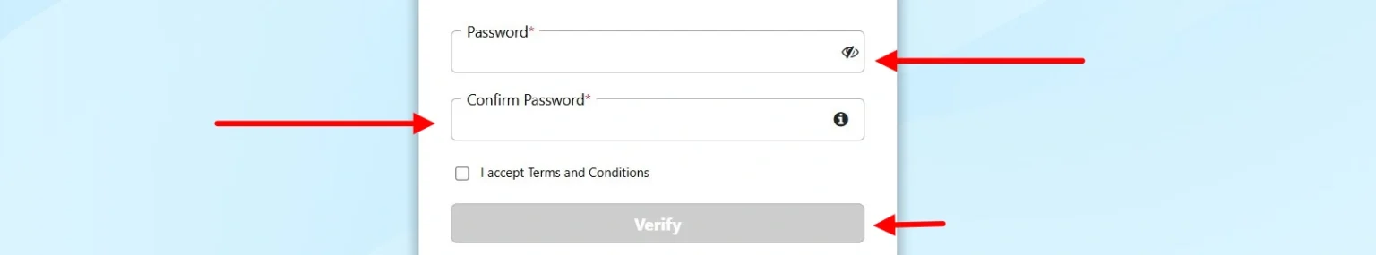 JanParichay रजिस्ट्रेशन में Password सेट करना और Verify बटन